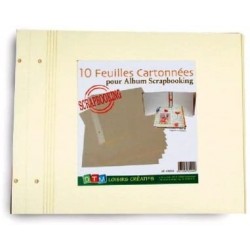 Graine Créative - Loisirs créatifs - Lot de 10 feuilles cartonnées - Ivoire