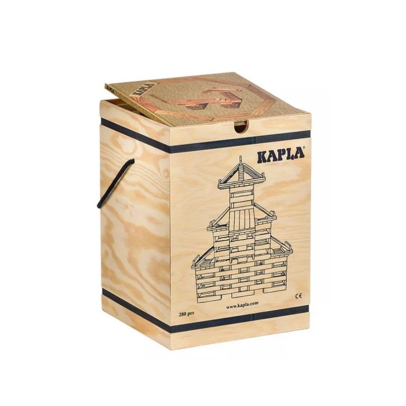 Kapla - Jeu de construction - Grand baril en bois - 280 pièces et livre volume 4