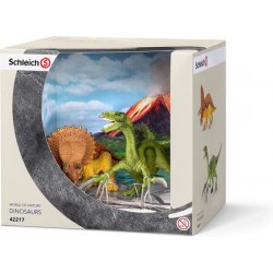 Schleich - 42217 - Dinosaures - Coffret avec Tricératops et Therizinosaure