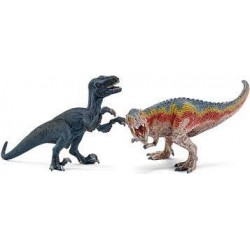 Schleich - 42216 - Dinosaures - Coffret avec Tyrannosaure Rex et Velociraptor
