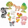 Goki - Jouet en bois - Set d'animaux de la ferme - 14 pièces