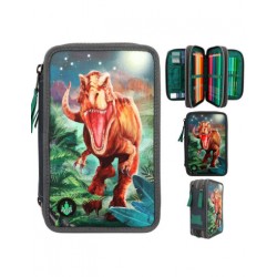 Depesche - Dino World - Trousse 3 compartiments LED