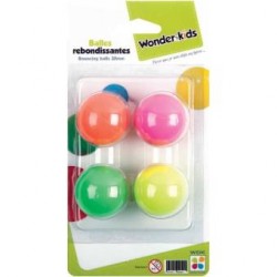 Partner - Blister de 4 balles rebondissantes colorées