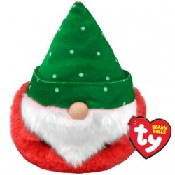 Peluche TY - Puffies 10 cm - Turvey le lutin de noël au chapeau vert