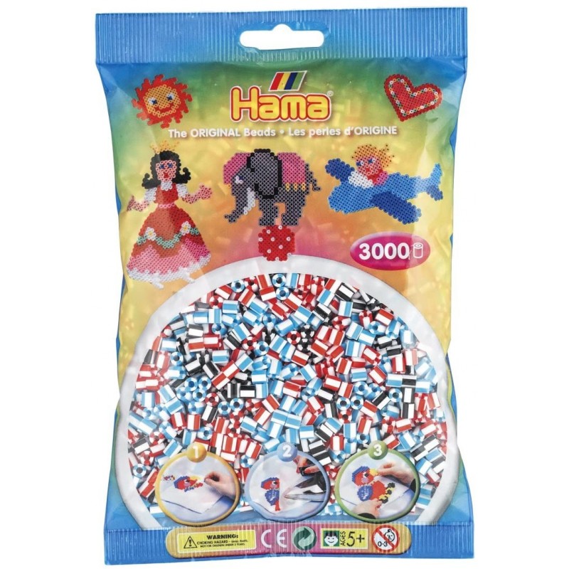 Hama - Perles - 201-91 - Taille Midi - Sachet 3000 perles Bicolores