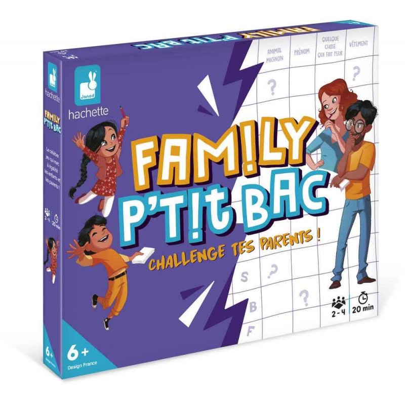 Janod - Jeu de société - Family ptit bac - Challenge tes parents