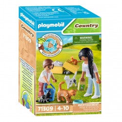 Playmobil - 71309 - Country - Famille de chat avec femme et enfant