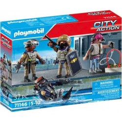 Playmobil - 71146 - City Action - Equipe des forces spéciales avec bandit