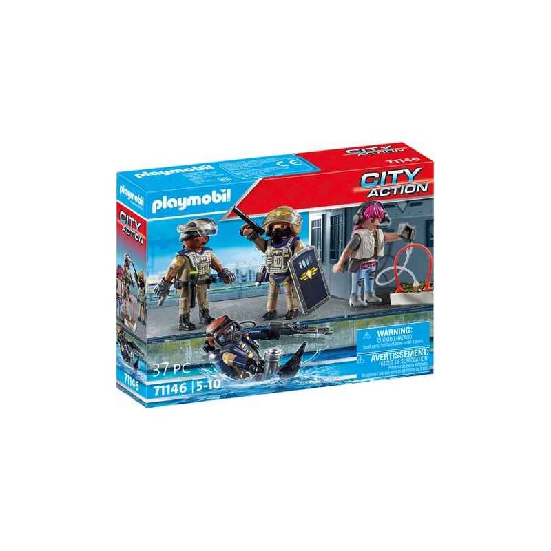 Playmobil - 71146 - City Action - Equipe des forces spéciales avec bandit