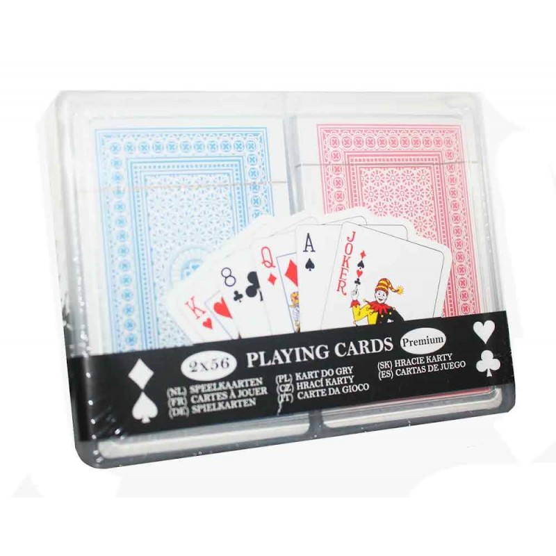 Coffret 2 jeux de 56 cartes classique et jeu de 9 famille