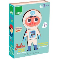 Vilac - Mes premiers jeux - Puzzle en bois - Jules à habiller