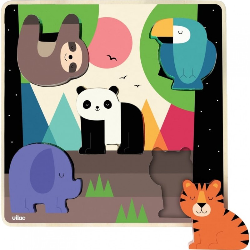 Vilac - Mes premiers jeux - Encastrement sonore La Jungle