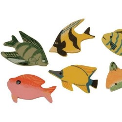 Poisson tropical bois ( lot de 12 )