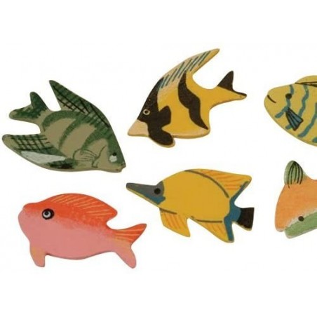 Poisson tropical bois ( lot de 12 )