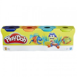 Hasbro - Loisirs créatifs - Pâte à modeler Play Doh - 4 pots de couleurs - Modèle aléatoire