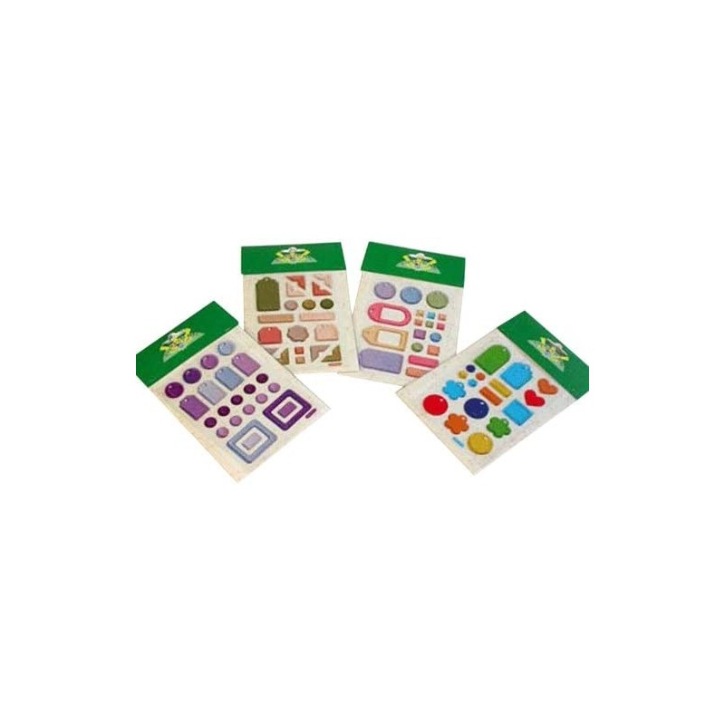 Pw International - Loisirs Créatifs - 4 Blisters Stickers Geometriques Translucides