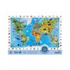Sentosphère - 7501 - Puzzle 100 pièces - Cherche et trouve - Planisphère des animaux