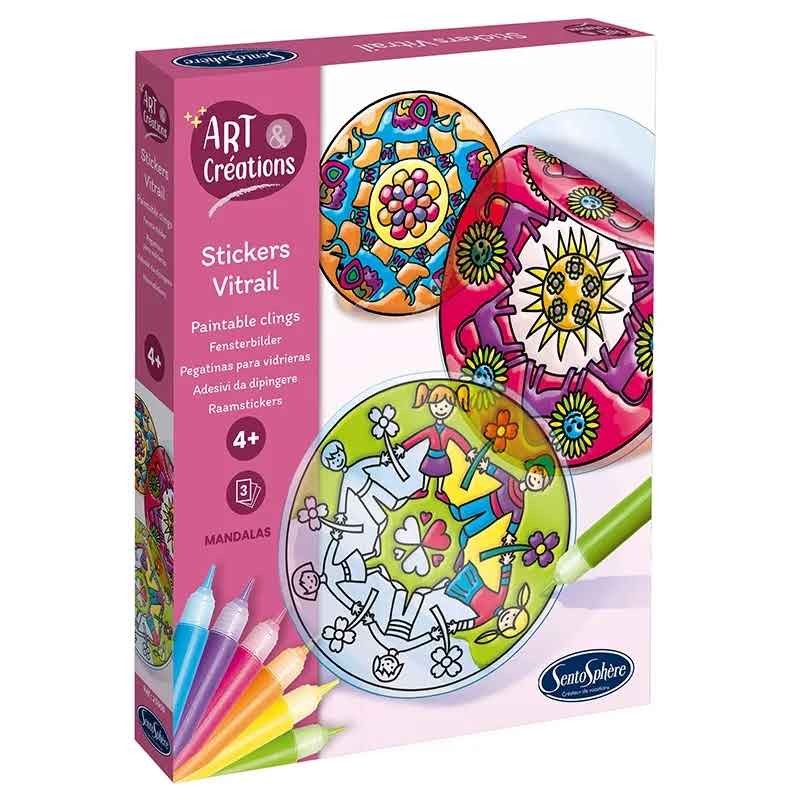 Sentosphère - 25900 - Loisirs créatifs - Stickers vitrail - Mandalas