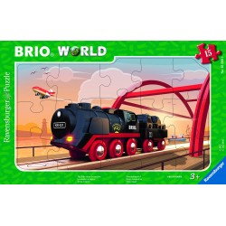 Ravensburger - Puzzle cadre 15 pièces - Locomotive à vapeur - BRIO