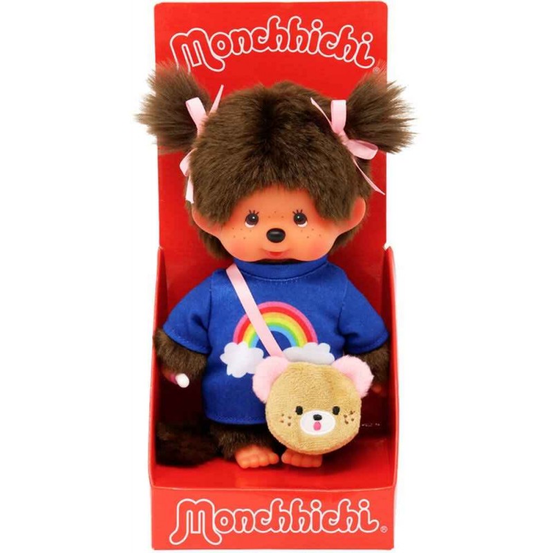 Monchhichi Peluche Kiki garcon Kawai sac bandouilliere 20cm