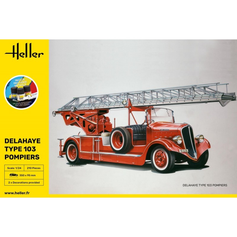 Heller - Maquette - Starter Kit - Voiture - Delahaye Type 103 Pompiers