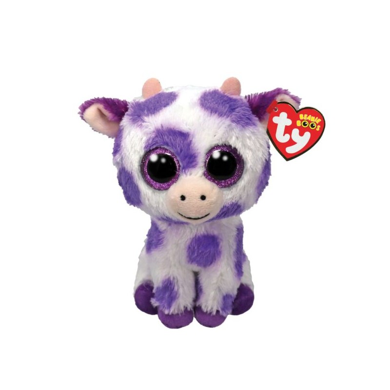 Peluche TY - Peluche 15 cm - Ethel la vache violette