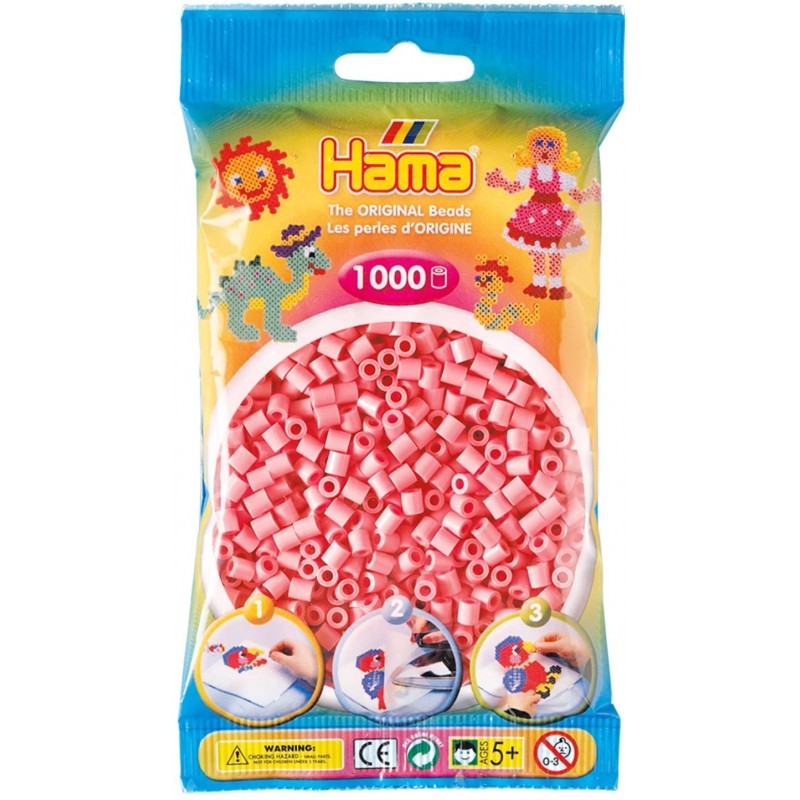 Hama - Perles - 207-06 - Taille Midi - Sachet 1000 perles rose