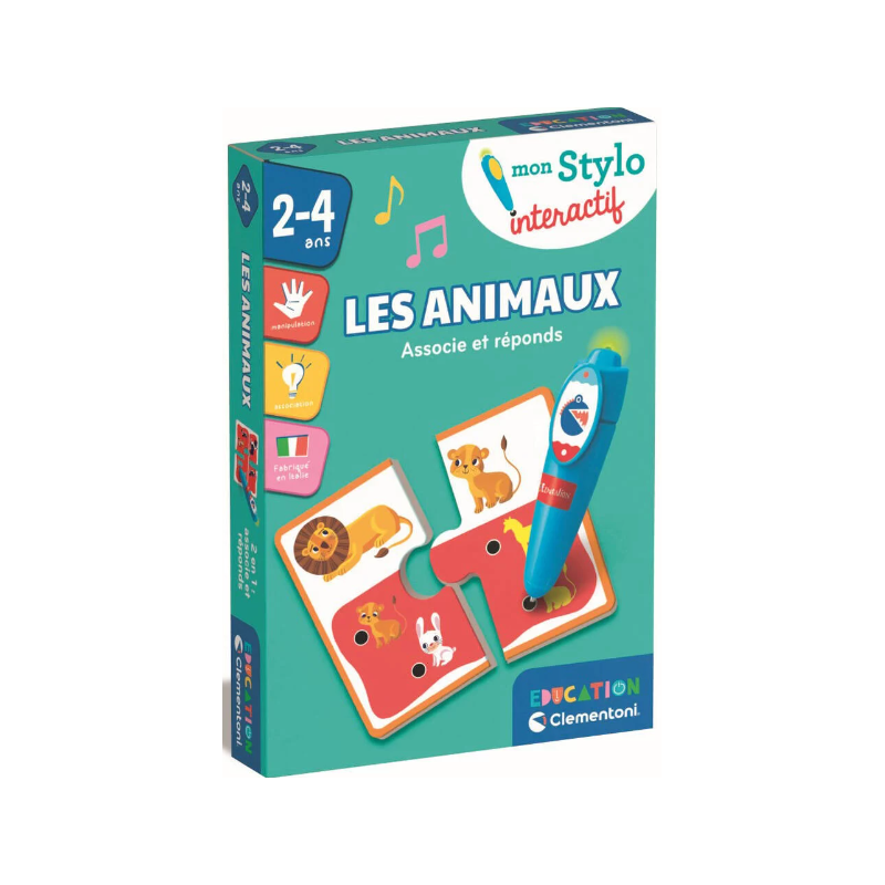 Clementoni - Jeu éducatif - Mon stylo interactif - Les animaux