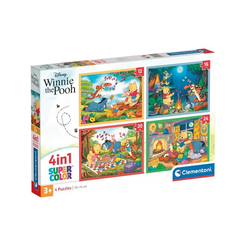 Clementoni - Puzzle 4 en 1 - Winnie l'Ourson