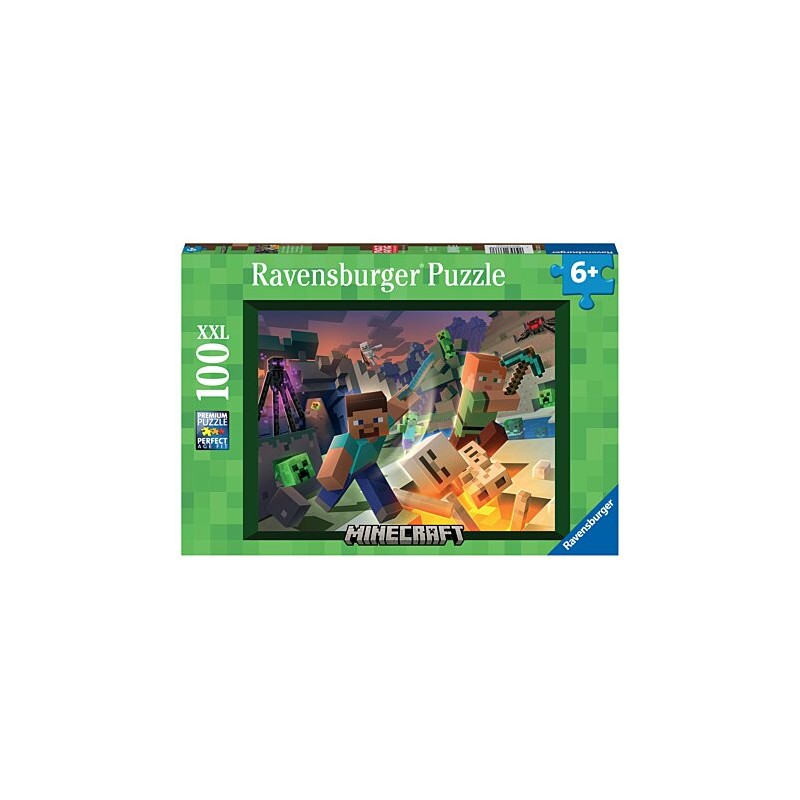 Ravensburger - Puzzle 100 pièces XXL - Monstres de Minecraft
