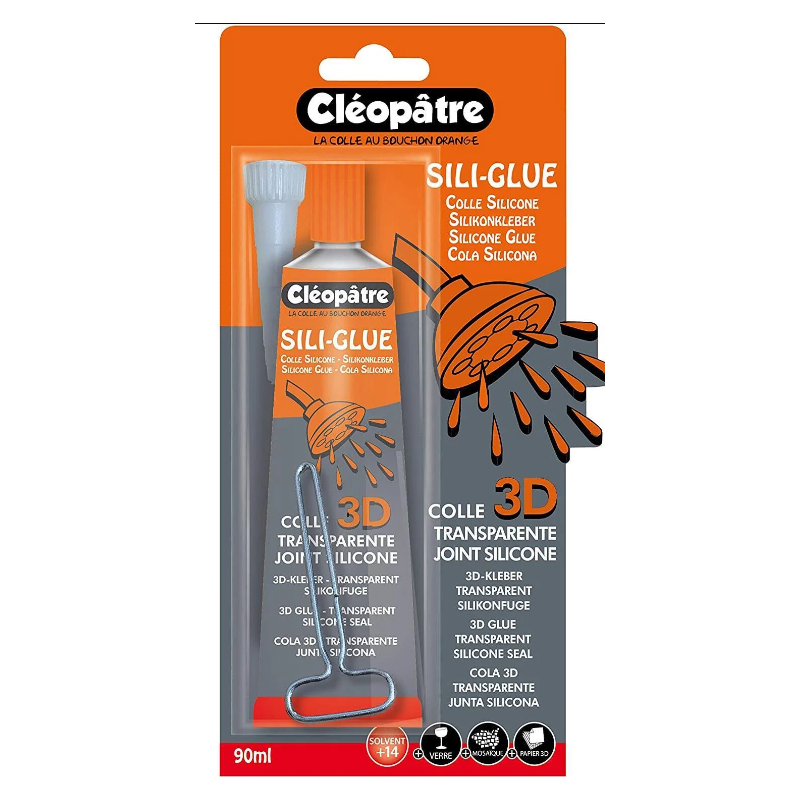 Cléopâtre - Loisirs créatifs - Tube de colle silicone 3D transparente - 80 ml