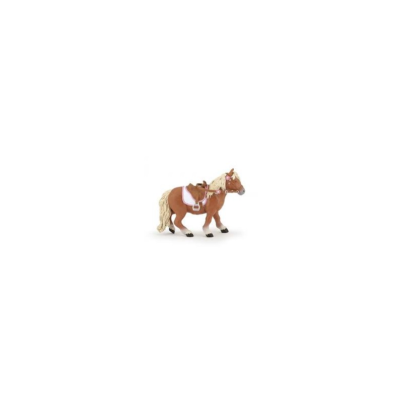 Papo - Figurine - 51559 - Chevaux, poulains et poneys - Poney Shetland avec selle