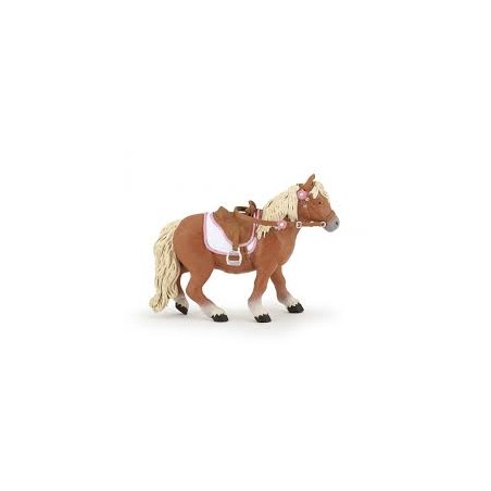 Papo - Figurine - 51559 - Chevaux, poulains et poneys - Poney Shetland avec selle