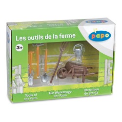 Papo - Figurine - 51140 - La vie à la ferme - La brouette et ses outils