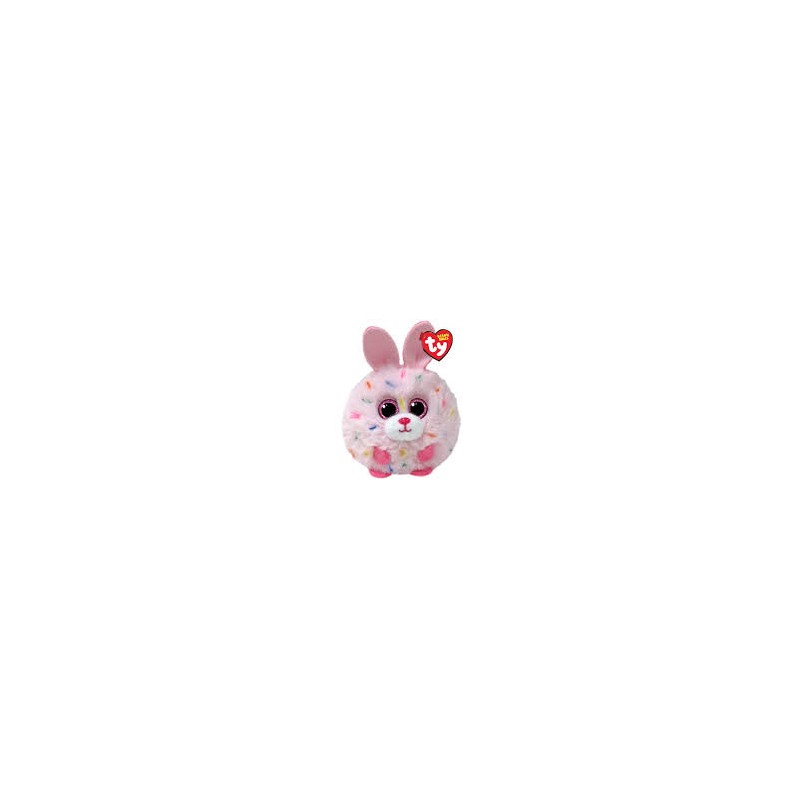 Peluche TY - Puffies 10 cm - Strawberry le lapin de Pâques