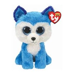 Peluche TY - Peluche 22 cm - Prince le chien husky bleu