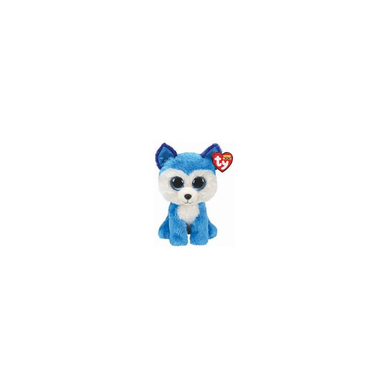 Peluche TY - Peluche 22 cm - Prince le chien husky bleu