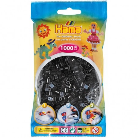 Hama - Perles - 207-18 - Taille Midi - Sachet 1000 perles noir