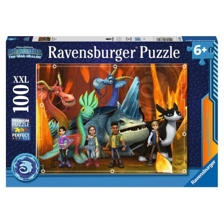Ravensburger - Puzzle 100 pièces XXL - Dresseurs de dragon - Dragons : les neuf royaumes