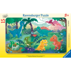 Ravensburger - Puzzle cadre 15 pièces - Les petits dinosaures