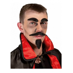 P'tit Clown - Déguisement et fête - Moustache, barbichette et sourcils diable - noir