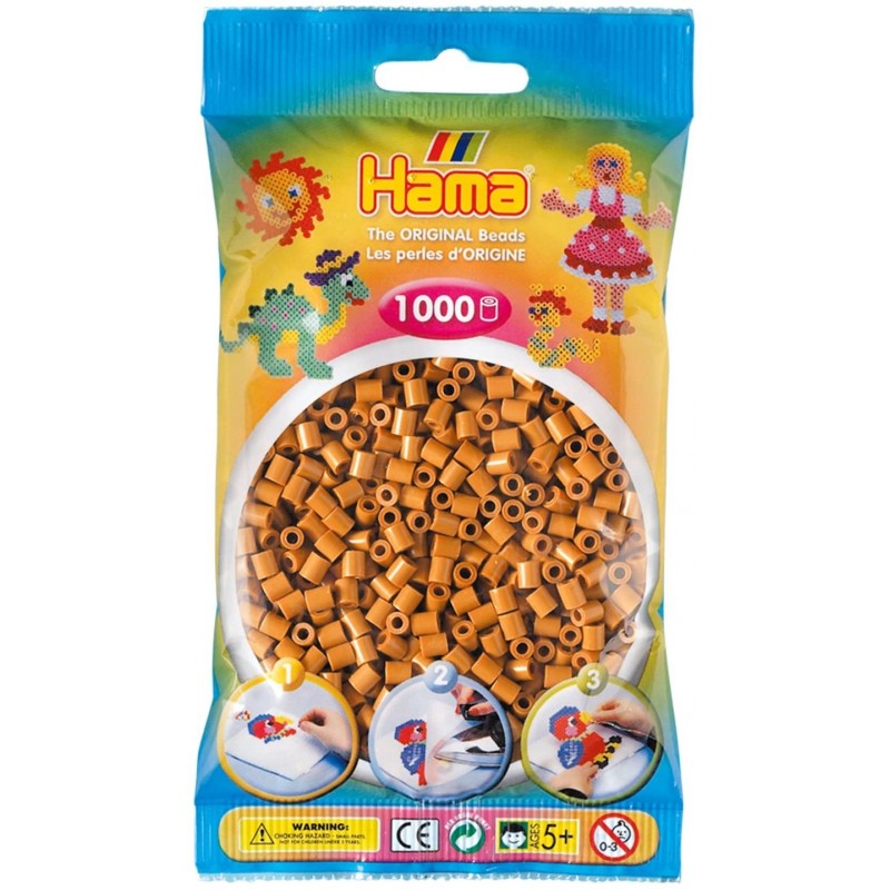 Hama - Perles - 207-21 - Taille Midi - Sachet 1000 perles marron clair