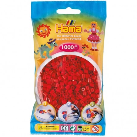 Hama - Perles - 207-22 - Taille Midi - Sachet 1000 perles rouge noël