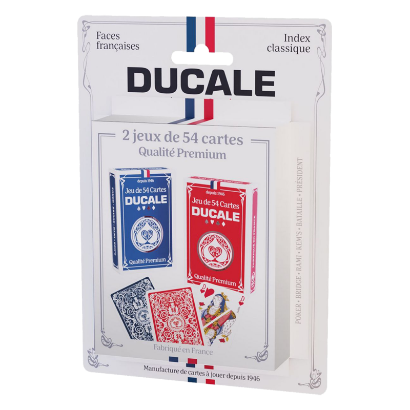 Ducale - Jeu de cartes - Blister de 2 jeux de 54 cartes