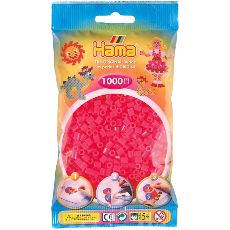 Hama - Perles - 207-32 - Taille Midi - Sachet 1000 perles fushia