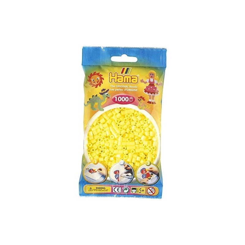 Hama - Perles - 207-43 - Taille Midi - Sachet 1000 perles jaune pastel