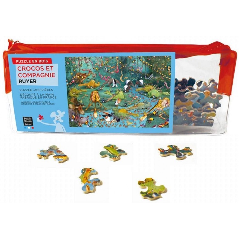 Michèle Wilson - Puzzle d'art en bois - 100 pièces - Crocos et Compagnie - Ruyer