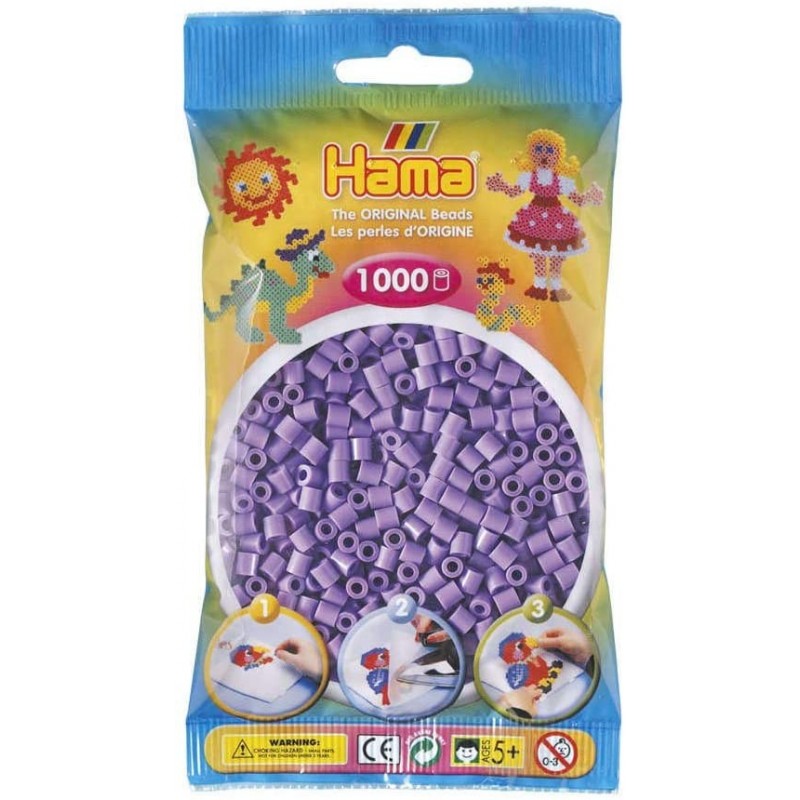 Hama - Perles - 207-45 - Taille Midi - Sachet 1000 perles violet pastel