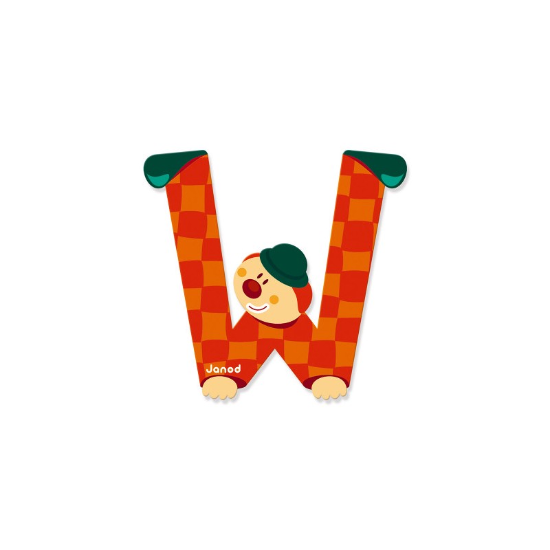 Janod - Lettre clown en bois - W