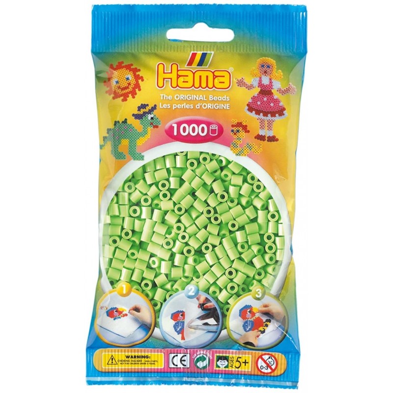 Hama - Perles - 207-47 - Taille Midi - Sachet 1000 perles vert pastel